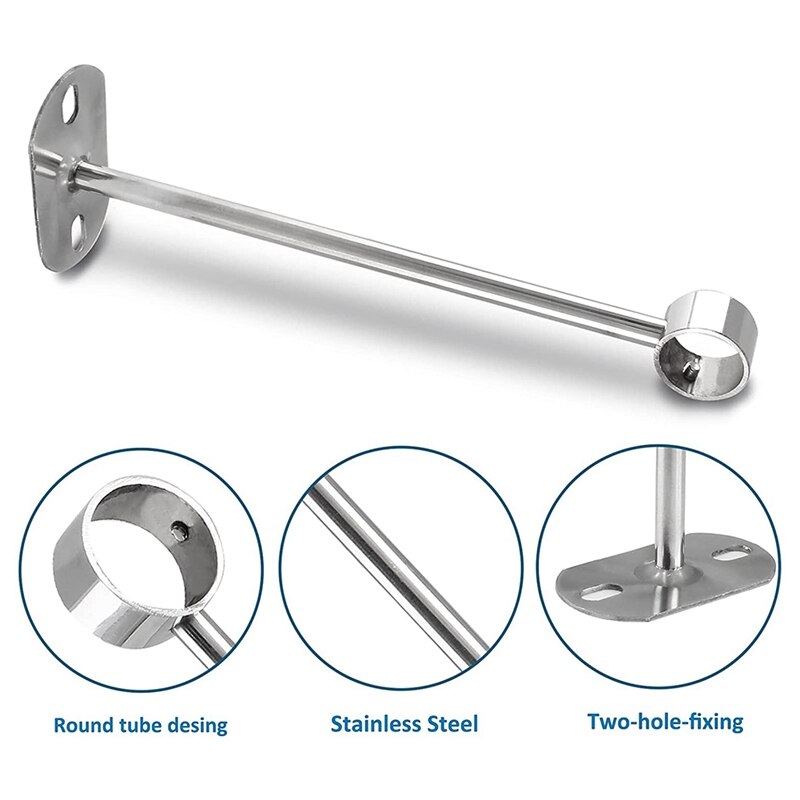 Plafond-Beugel, Garderobe Pijp Beugel, Garderobe Stang Hendel Ondersteuning Houder Pijp Flens Socket 2 Stuks