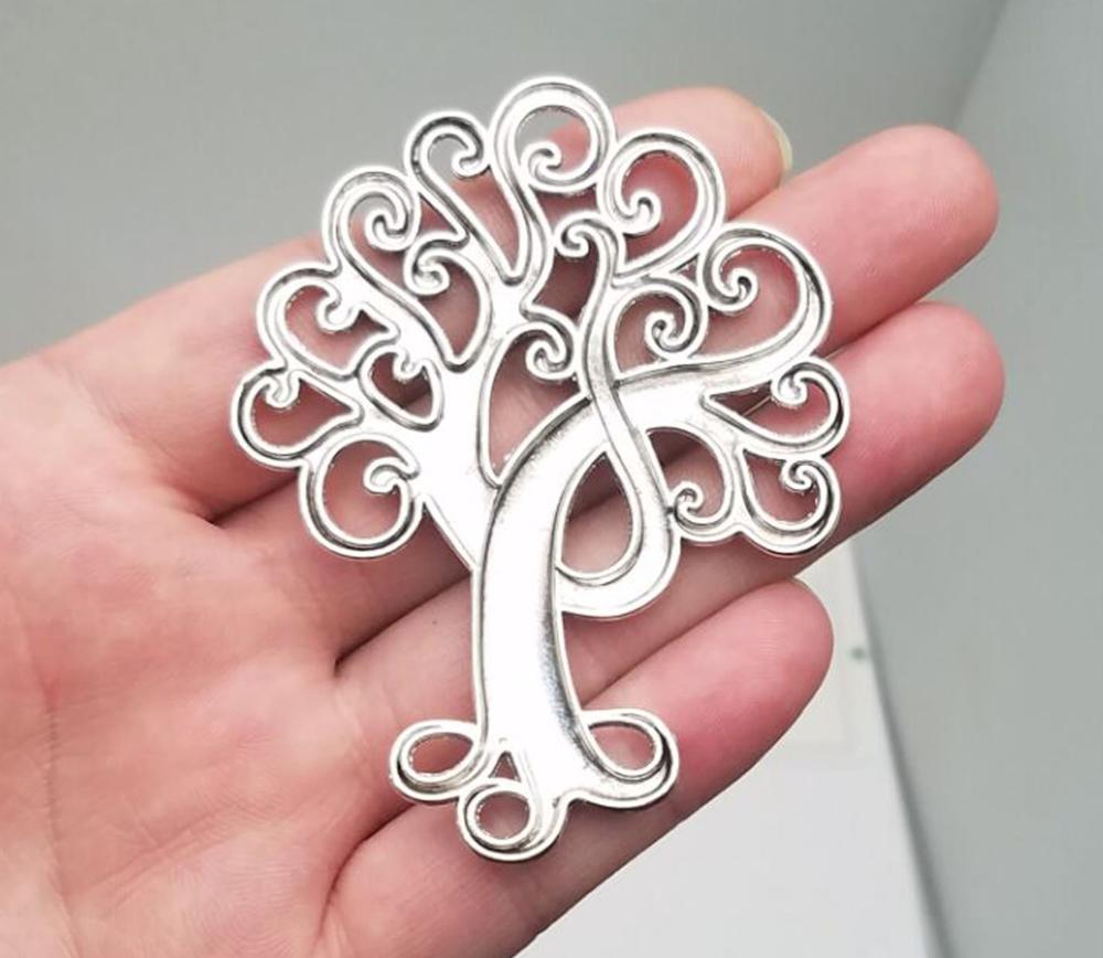 2pcs/lot--73x57mm, tree cham,Antique silver plated tree of life charms,DIY supplies, Jewelry accessories