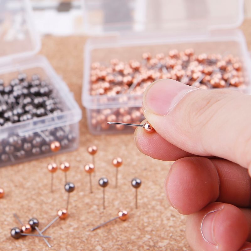 400pcs Round Plastic Head Steel Point Push Pins Map Thumb Tacks Pin Office School Supplies