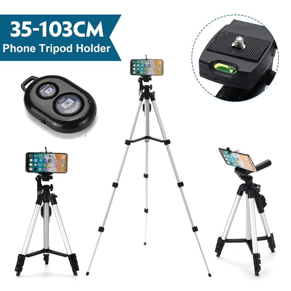 Tripod For Mobile Bluetooth Remote Control Long Tripod Self-Timer Camera Shutter Clip Holder Tripod Set Smartphone Tripod: Silver Bluetooth