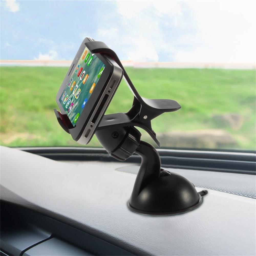 Universal 360 degree spin Car Windshield Mount cell mobile phone Holder Bracket stands for iPhone5 4S for samsung Smartphone GPS