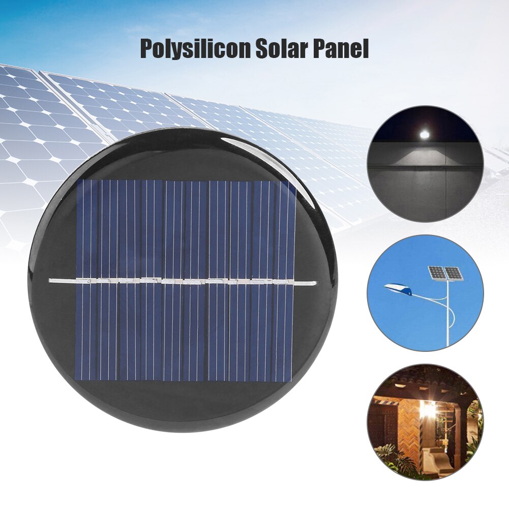 2pcs 60mm 0.28W 5V Round Solar Panel Board DIY Power Bank Battery Cell Chargers Portable Mini Solar System