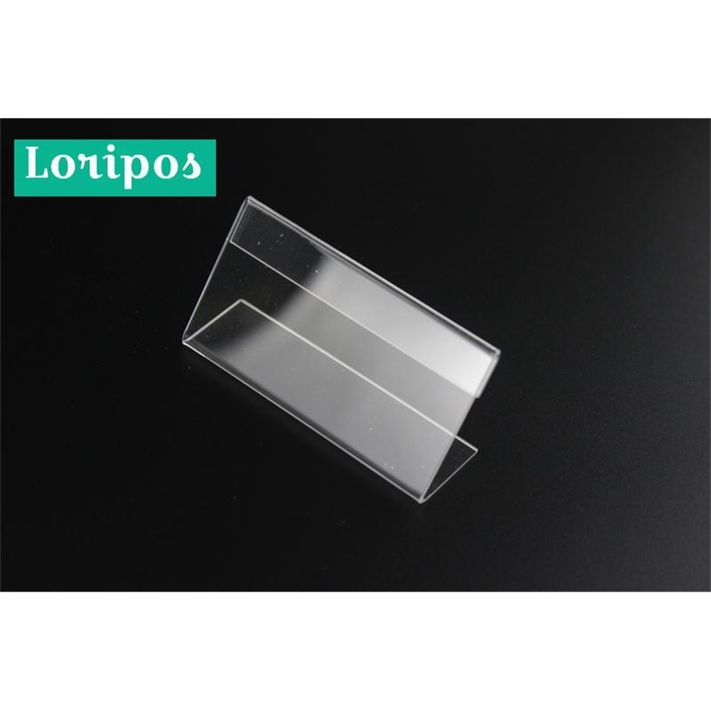 1pc 1.3mm Acrylic Clear Plastic Desk Sign Label Frame Price Tag Display Paper Card Holders Acrylic Label Holder Stand Frame