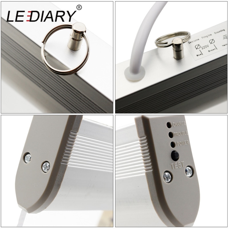 Lediary akryl brand nødudgang lys pil ned ad trappen toilet pilot lampe 220v 2w led overflade monteret loft væg lampe