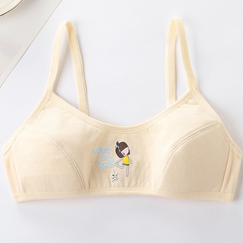 Cotton Girl Cute Bra Junior High School Students 9-12-16 Year Old Small Vest Development Period Children Underwear Training Bra: Skin / 12