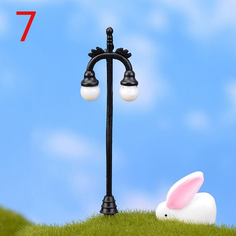 Nueva miniaturas de jardín Mini farola hadas terrarios con musgo escritorio botella jardín artesanía de resina: 7