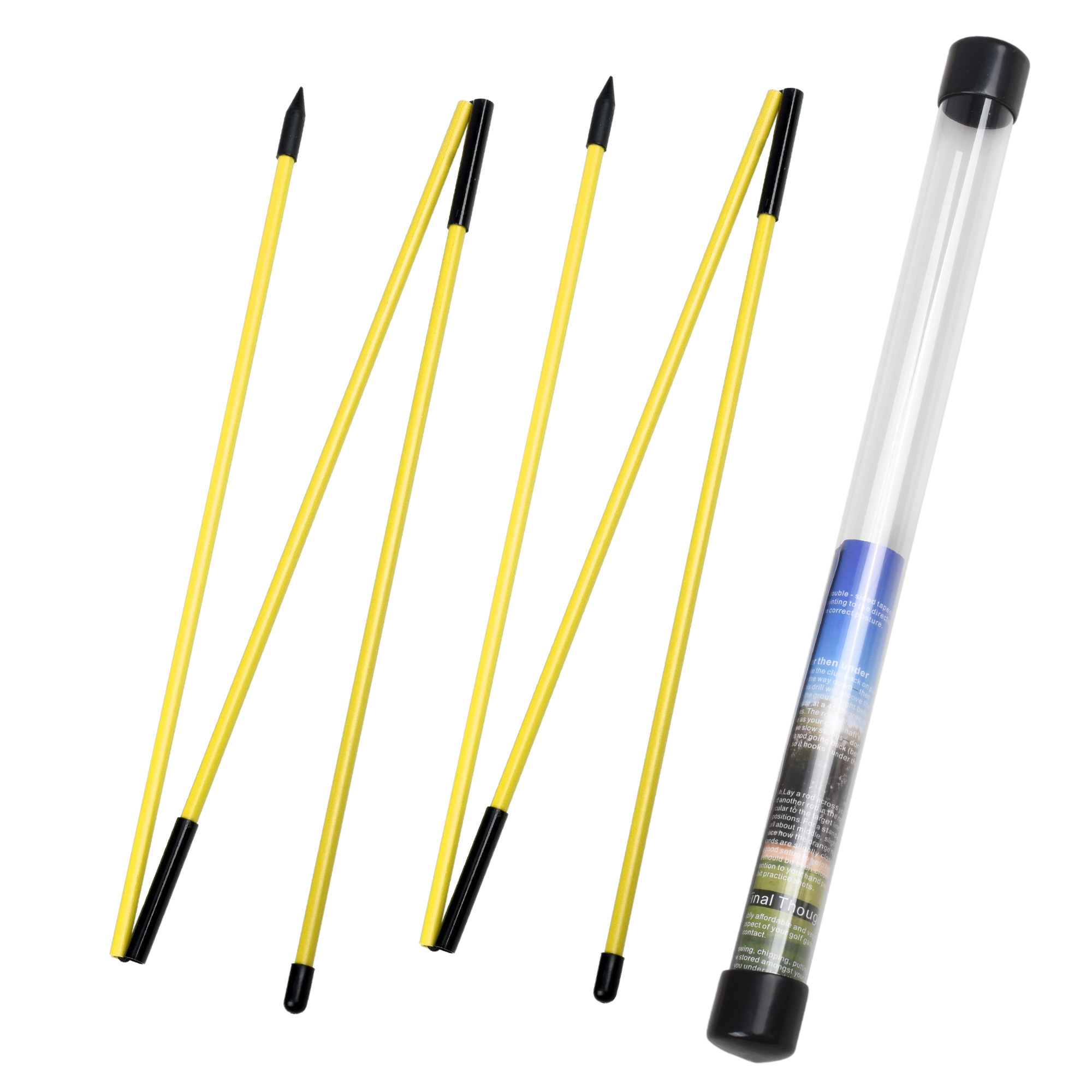 Golf Alignment Sticks 2 Sets 48inch Alignment Practice Rods Collapsible 6 Colors Golf Alignment Sticks Golf Swing Training Tools: Yellow