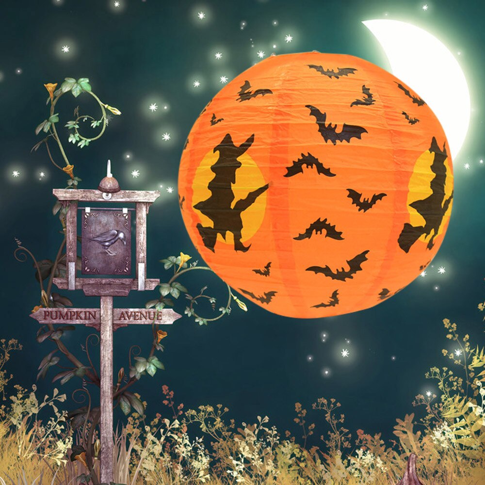 Decor Scary Halloween Flower Paper Lanterns Halloween Festival Retro Paper Lantern Balls Wedding Birthday Party Decoration: F