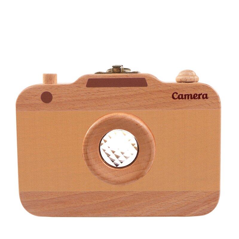 Caja de dientes con forma de cámara para niños, organizador de madera para guardar dientes de leche, gran: Blue