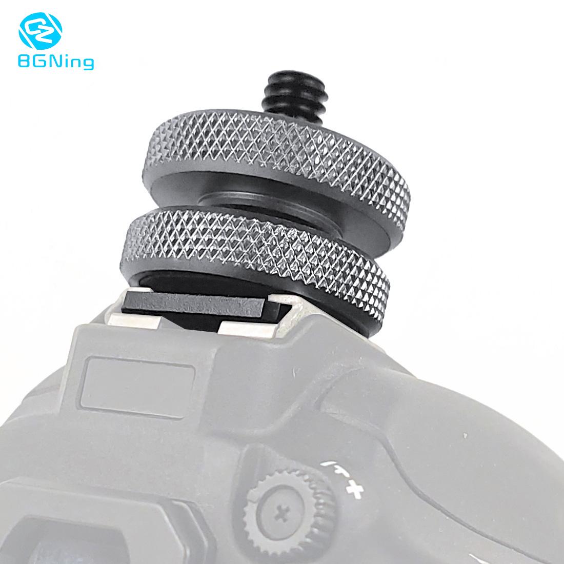 Bgning 3/8 1/4 Statief Schroef Naar Flash Shoe Mount Adapter Double-Layer Voor Verlichting Led Dslr Slr Hotshoe studio Accessoires