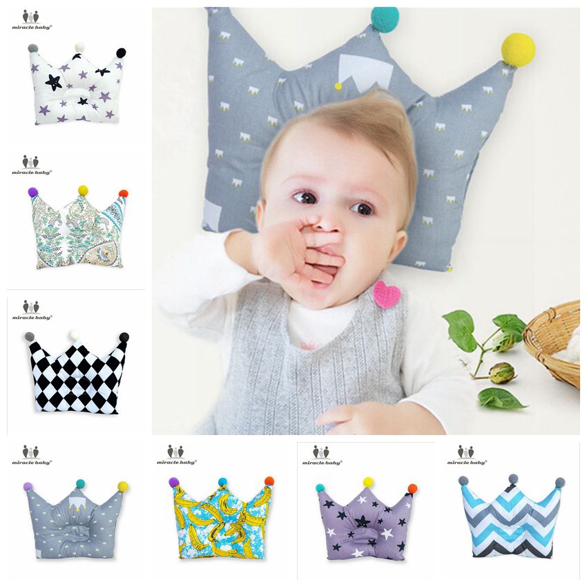 Crown Point Shape Bedding Baby Pillow Cotton Sleeping Pillow Prevent Flat Head Baby Forming Pillow For Newborn Boy Girl