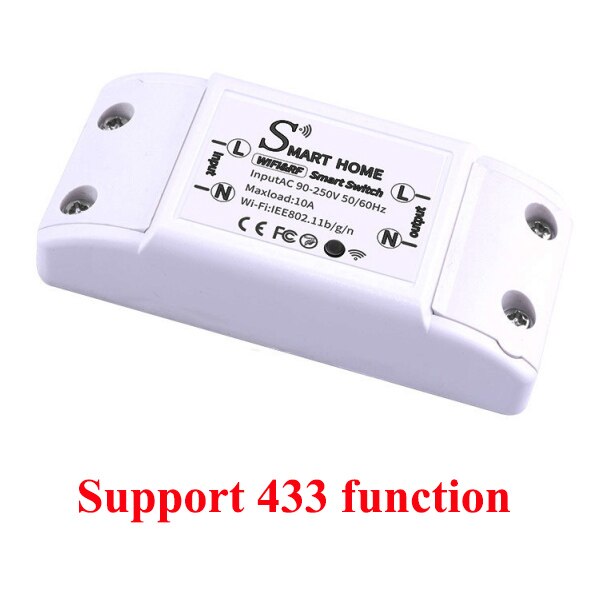 Wifi + Rf 433 Afstandsbediening Diy Schakelaar Voor Tuya Smart Leven App AC90-250V Smart Home Automation Werken Met Alexa google Thuis: 433 White