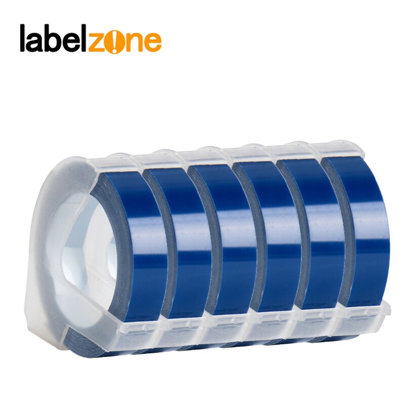CIDY Mini Portable Printer DIY Handhold Typewriter Label Maker for MOTEX E101 Lettering Machine for 3D Embossing Manual Tape: 6 pcs blue