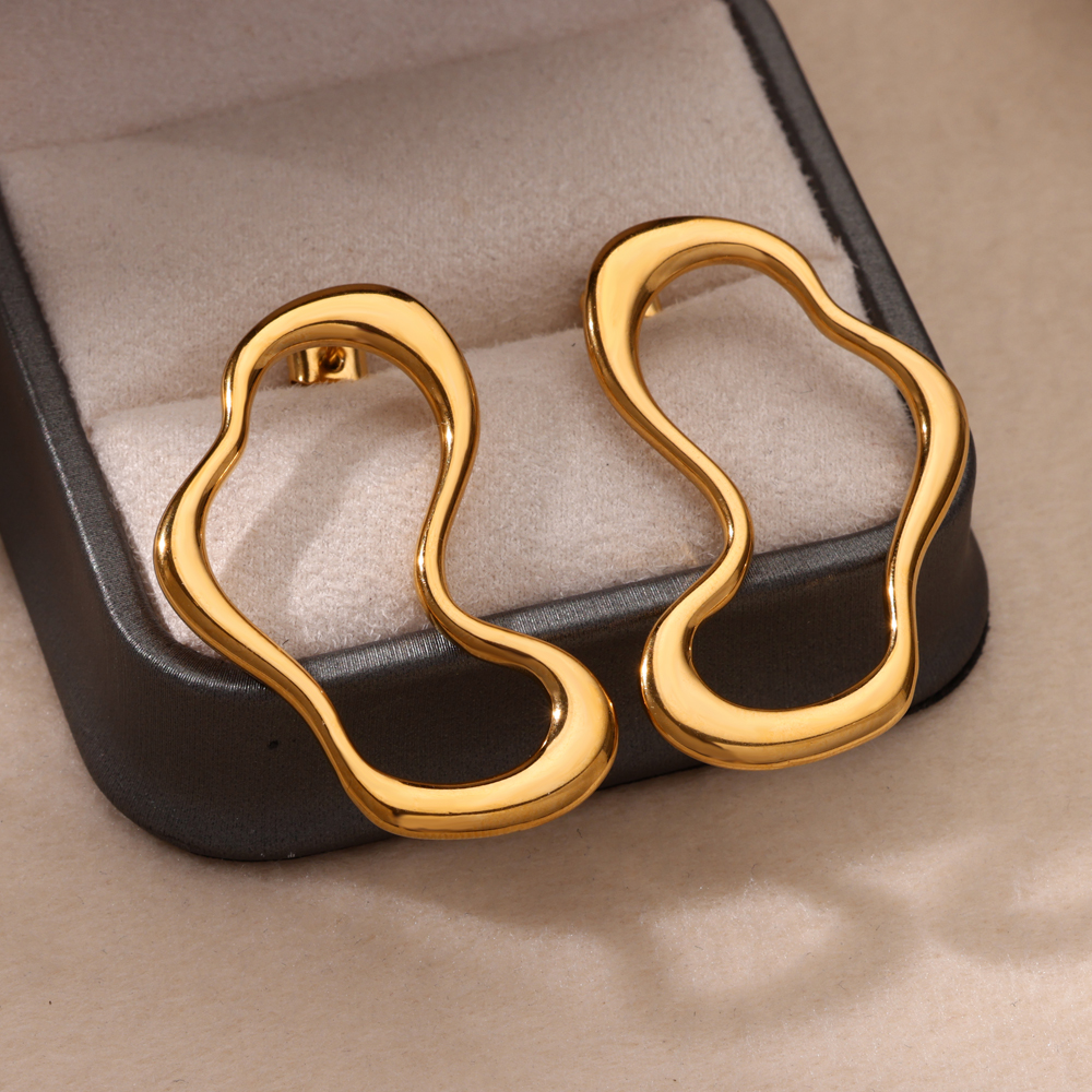 Pendientes de mariposa para mujer, aretes con forma de gota de agua de acero inoxidable de Color dorado, de joyería estética 2024: PLATEADO