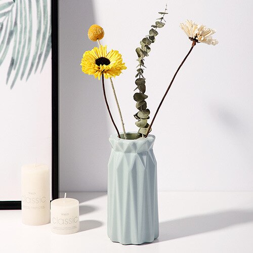 Plastic Bloem Vaas Decoratie Thuis Witte Vazen Imitatie Keramische Vaas Bloempot Decoratie Nordic Stijl Mand Zonder Bloem: D-3