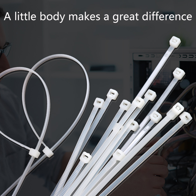 Zelfsluitende nylon binding band 4*200mm grote binding band plastic sluiting retainer binding band wit/ zwart 5*250 8*300 kabelbinder