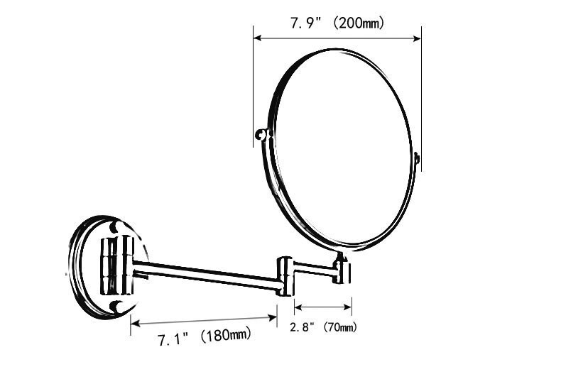 Hotel Badkamer Accessoire Luxe Rose Goud Koper Messing 8 &quot;Wall Mount Swing Arm 2-Zijdig Vergrootglas Spiegel aba637