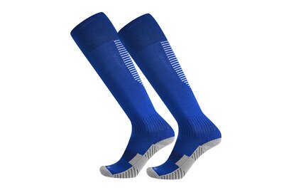 Calcetines de fútbol para niños calcetín de fútbol chico por encima de la rodilla calcetines lisos calcetines largos de fútbol para hombres por encima de la rodilla calcetines de béisbol: Azul