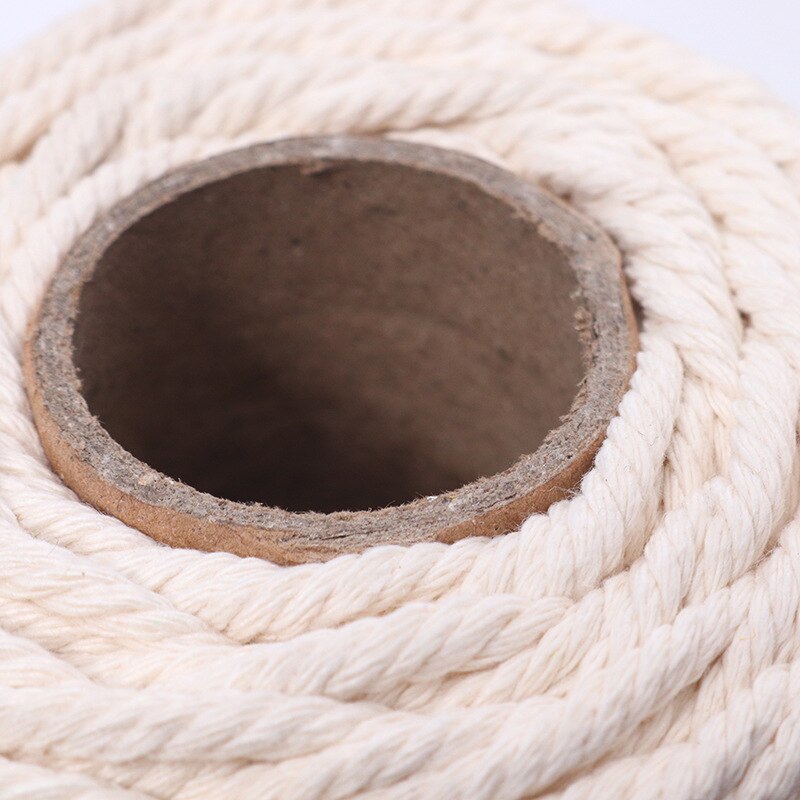 3mm 4mm 5mm 6mm Macrame Rope Natural Beige Cotton Cord Twisted String For DIY Craft Handmade Home Decoration Wedding Accessories