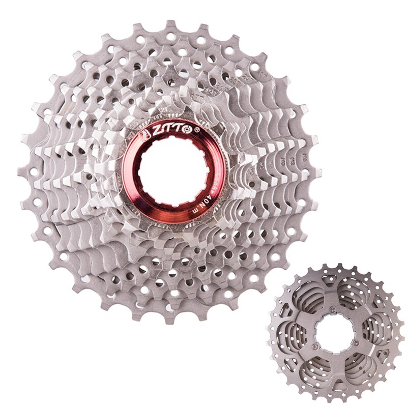 Outdoor road bike flywheel 11-speed 11-28T silver cassette flywheel folding small wheel bicycle rear tooth bicycle accessories