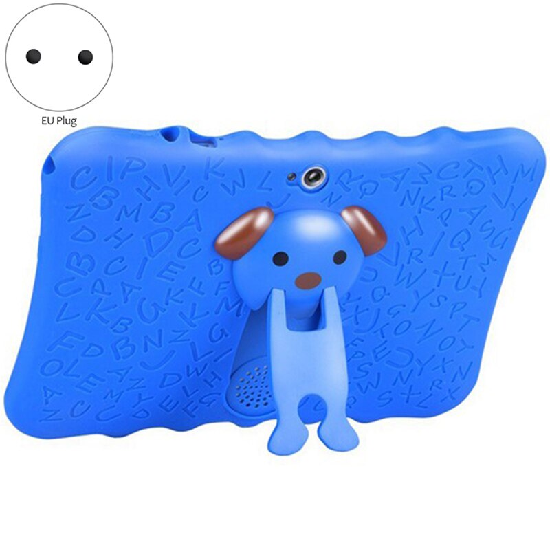 Tablet voor kinderen, , 7 inch hd-scherm met kindveilige siliconen hoes (quad core 8gb wifi, bluetooth, voor- en achtercamera), eu-stekker