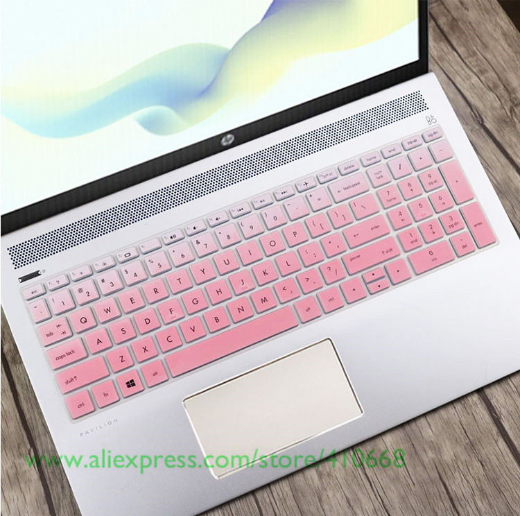 15.6 cal silikon odporny na kurz osłona na klawiaturę laptopa Protector dla HP 250 255 G6 Notebook PC: Gradual pink