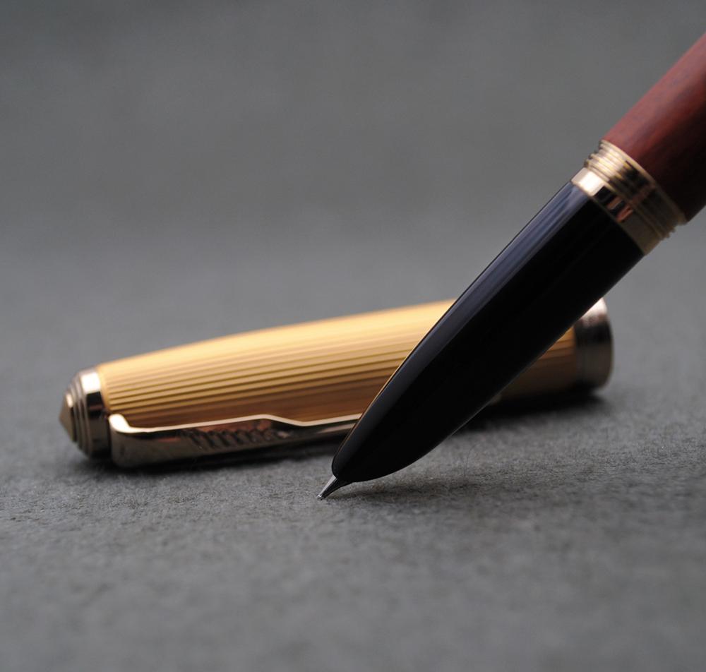 Jinhao 85 Metal/Wood Fountain Pen Golden Cap Extra... – Grandado