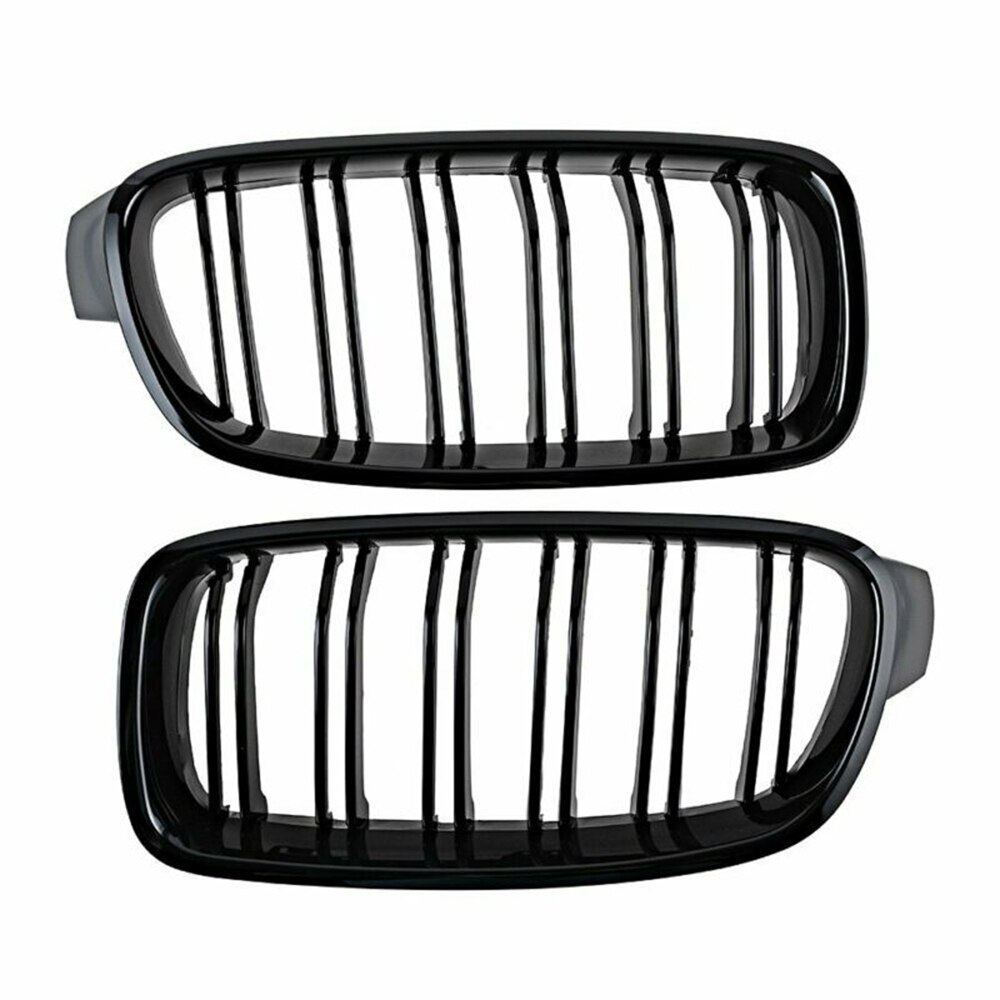 Voor bmw  f30 f31 3 serie auto front grille glanzend zwart dubbele lijn links zwarte sticker
