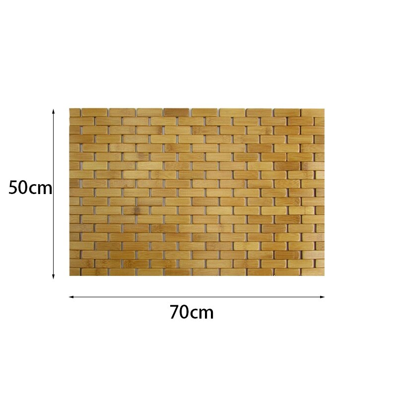 Teak træ bademåtte fødder brusebad gulv naturlig bambus skridsikker stor 50 x 70cm