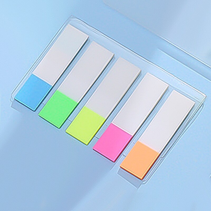 Color Fluorescence Sticky Notes Set Memo Pad Bookmarks Banners Transparent Sticky Notes School Office Stationery: Red