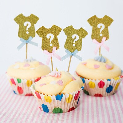 12 kpl kakku sukupuoli paljastaa poika tyttö vaatteet cupcake hän vauva suihku kakku topper sukupuoli paljastaa juhlatarvikkeita