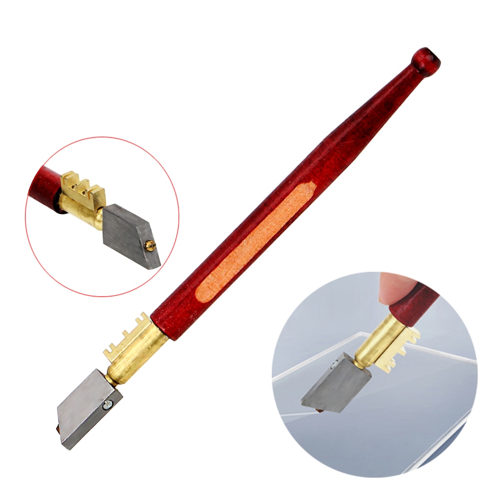 HOOMIN 17 mm enkele diamantglassnijder, draagbaar scherp mes, diamantsnijgereedschap voor glas