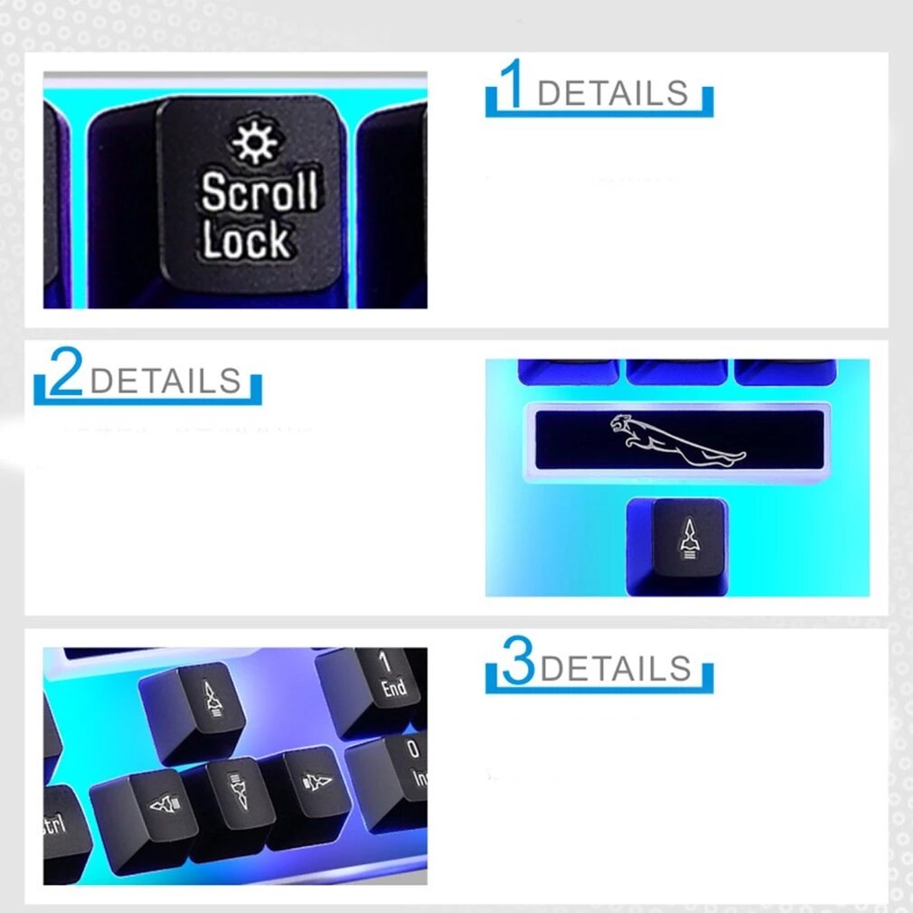 G21 wired USB mechanical suspension keyboard led colorful backlight game keyboard waterproof for PC wired mouse and keyboard set