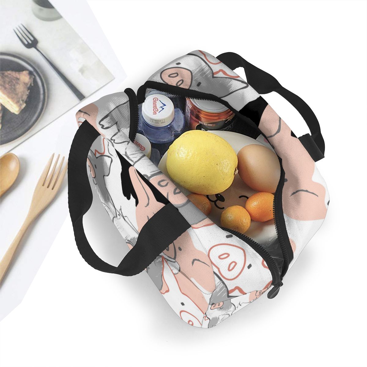 Funny Pigs Cooler Lunch Box Portable Insulated Lunch Bag Thermal Food Picnic Lunch Bags