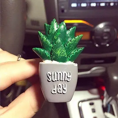 CHIZIYO Auto Lufterfrischer Kaktus Pflanzen Parfüm entlüften Auslauf Klimaanlage Duft Clip Nette Kreative Ornamente: Braun