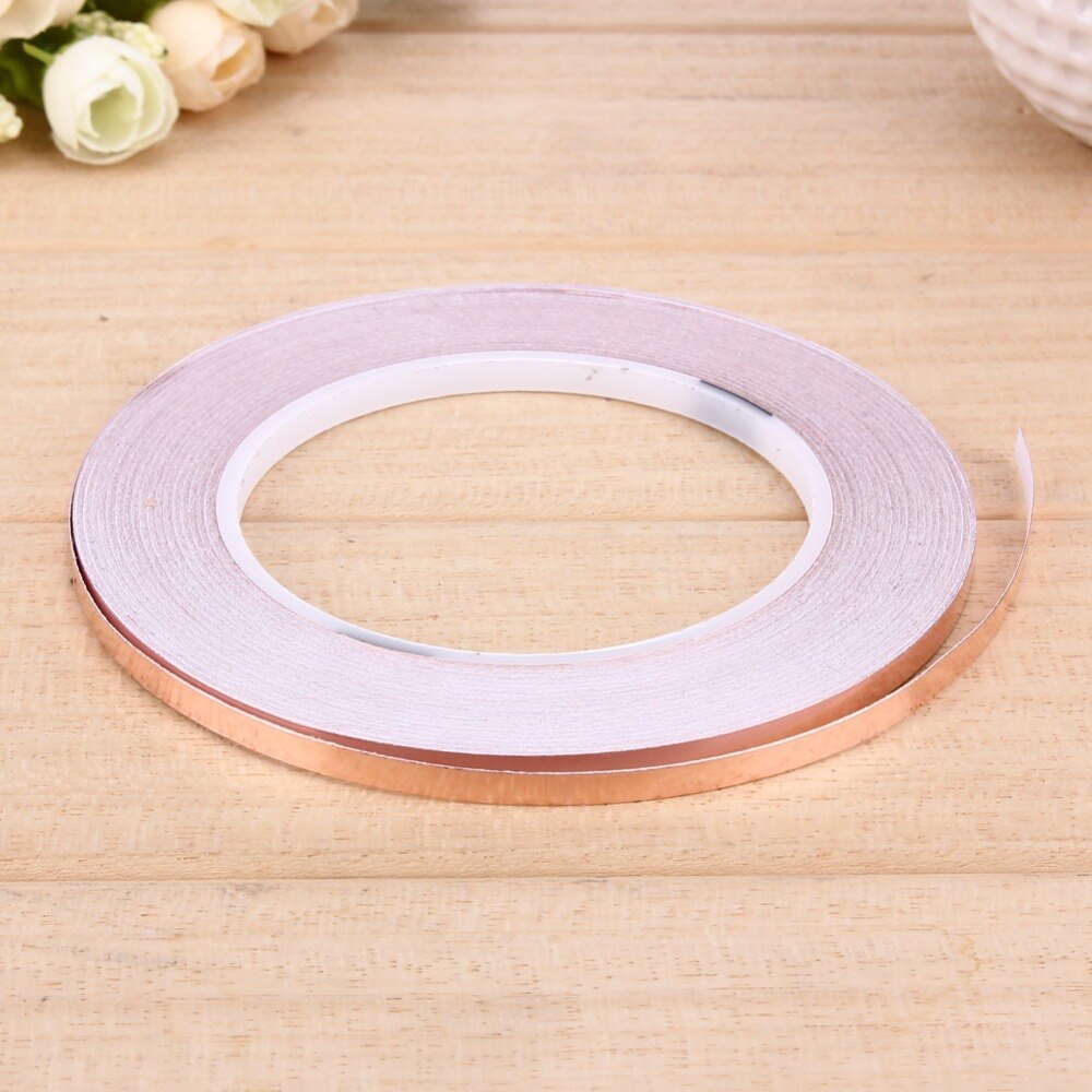 30 meters Enkelzijdig Geleidende Koperfolie Tape Strip Adhesive EMI Afscherming Warmte Weerstaan Tape 5mm 6mm 8mm 10mm