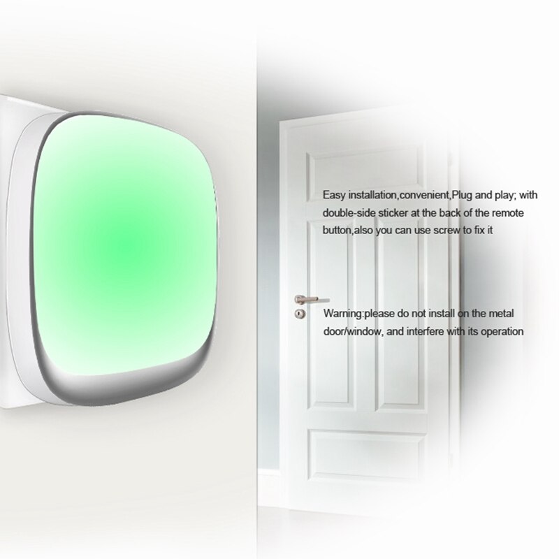 Wireless Doorbell Waterproof Self-Powered Smart Door Bell Home No Battery Required Cordless Ring Dong US Plug