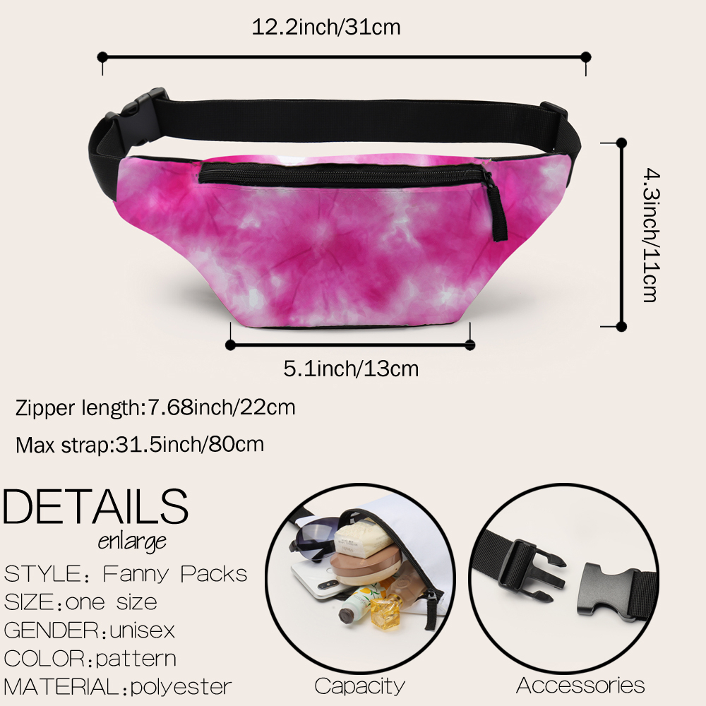 Deanfun taille sacs rose Fanny Pack avec fermeture à glissière pour les femmes voyage Bum sac ceinture sac D18018