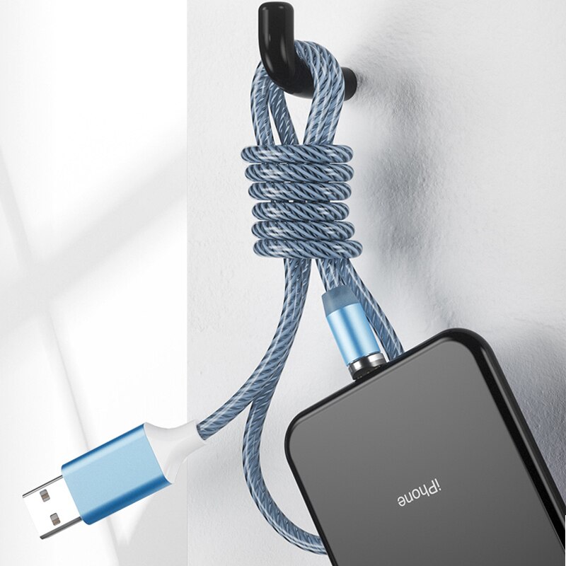 Magnetic Light Fast Charging Micro USB Type C Phone Cable For Samsung A40 A50 A70 A51 A71 Huwei Y5 Y6 Y7 Y9 P8 lite Cable