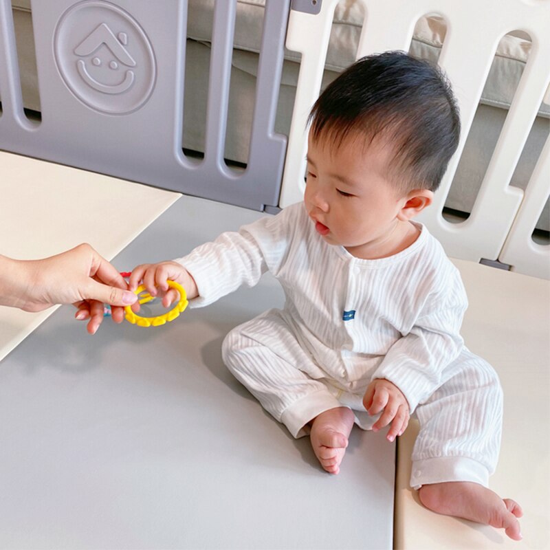 6/18/24Pcs BPA Free Grip Baby Teether Rattle Rainbow Ring Molars Rattle Safety Toy for Children Crib Bed Stroller Hanging