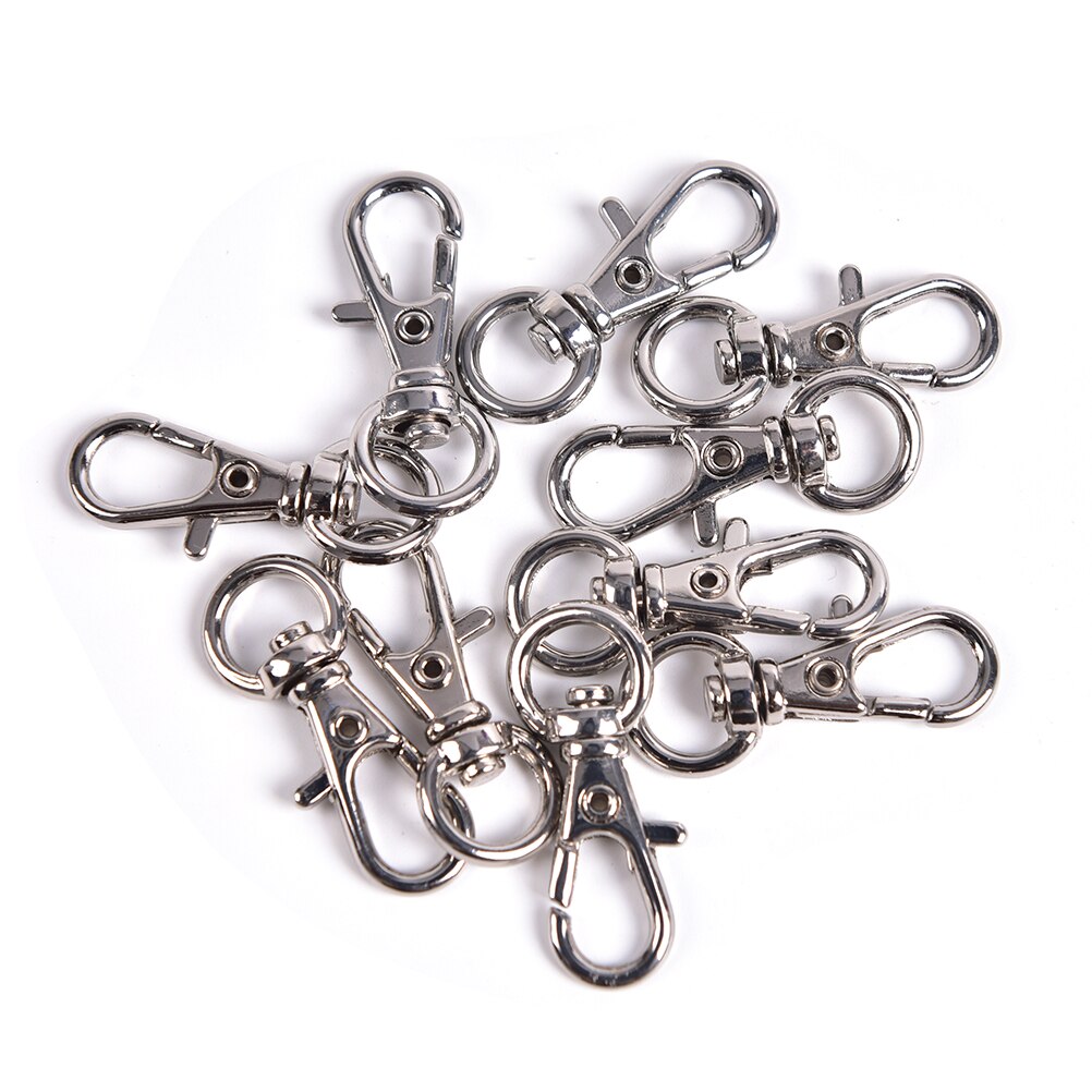 10pcs /pack Mini Rotatable Buckle Hook Lobster Key Chain Metal Carabiner For Bag Parts & Accessories