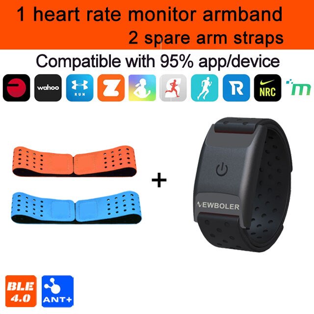 NEWBOLER Heart Rate Monitor Armband Optical Fitness Outdoor Heart Rate Sensor Bluetooth 4.0 ANT+ For GARMIN Bryton Bike Computer: B02