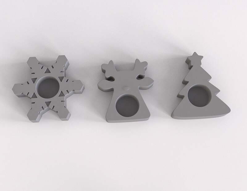 Silicone Mould Voor Kaars Houder Mooie Fawn Kerst Beton Kandelaar Siliconen Mallen
