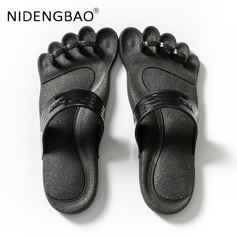 Kobiety sandały moda pięć palców mężczyźni pantofel lato antypoślizgowe domu łazienka odkryty klapki plażbyć winnym para trzepnięcie brzdęknięcie wygodne