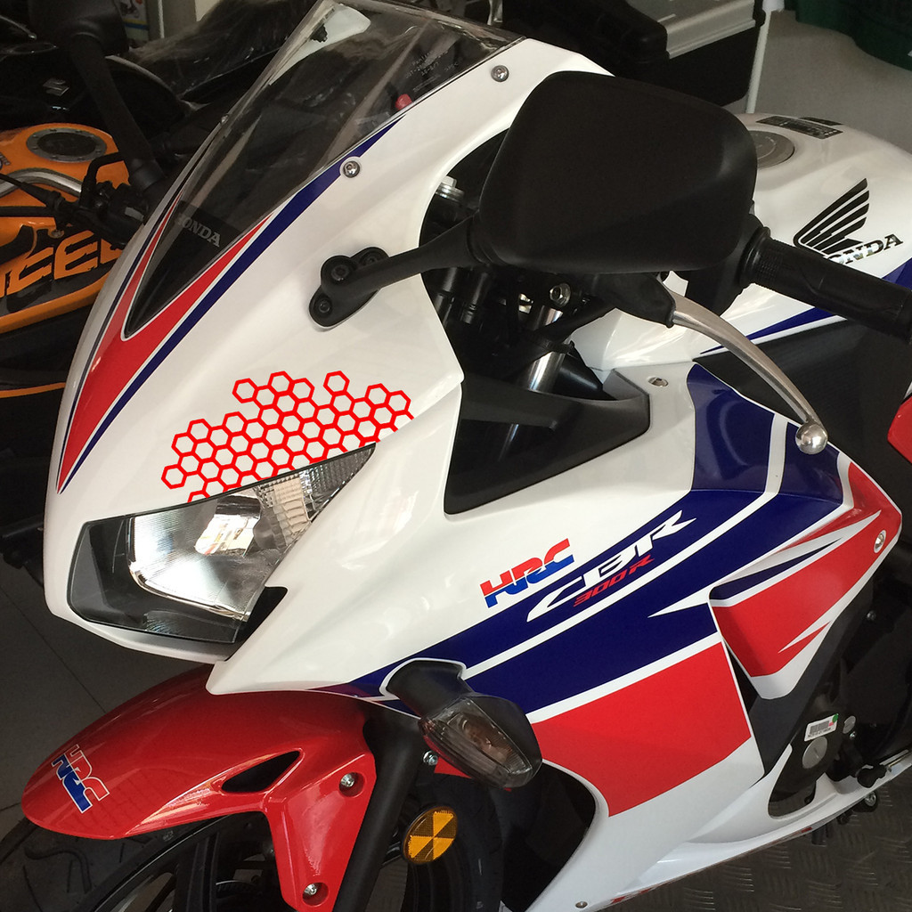 Honeycomb Motorcycle Sticker Reflective Motorcycle Helmet Body Grid Shaped Decal Waterproof Motorcycle Accesssories