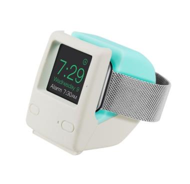 Voor Apple Horloge 2345 Generatie Siliconen Retro Opladen Stand Iwatch Smart Horloge S6 Universal Classic Computer Opladen Base: Mint Green