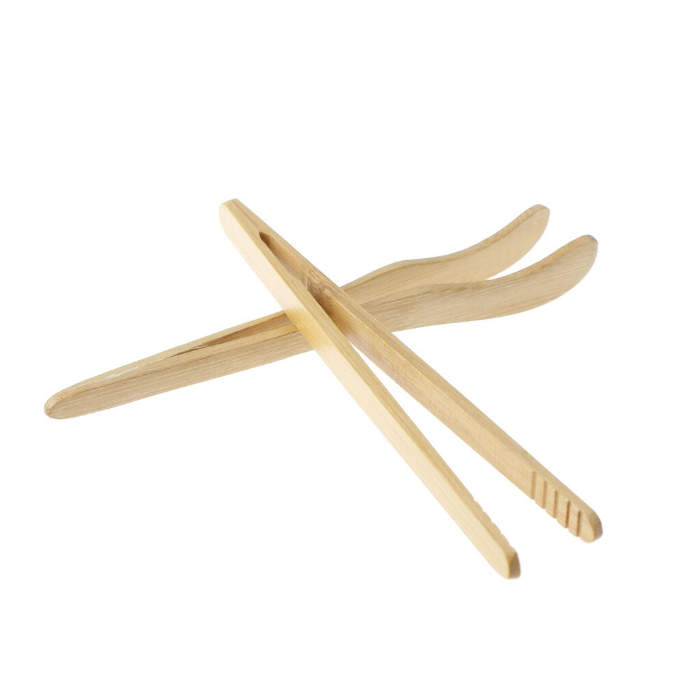 1 st handgjorda bambu te klämmor pincett böjda raka te tillbehör te pinnar naturlig bambu te klämma
