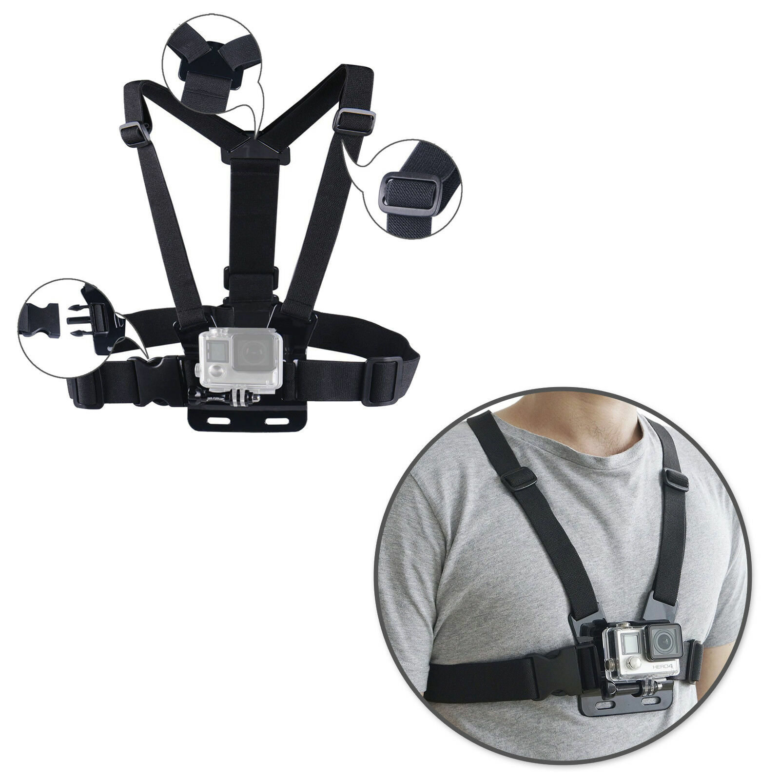 Zubehör Set für Gopro Hero 8 7 6 5 4 3 Sitzung SJCAM Xiaomi Yi Kit Montieren Schutz Rahmen Fall für GoPro Hero 8 Gehäuse: 09-Chest Strap