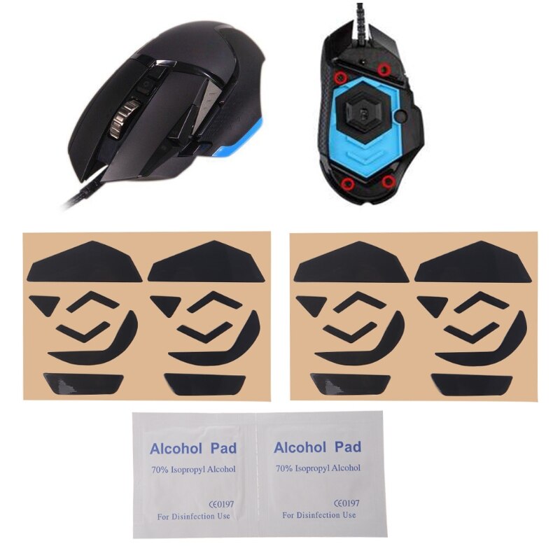 4 sets 0.6mm muismatten, muismatten en stickers voor logitech  g502-  l4md