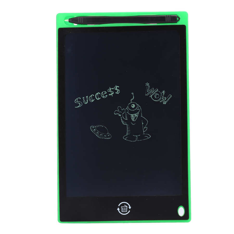 8.5inch LCD Writing Board Light-Energy Bright Thick Handwriting Children Graffiti Drawing Board One-click erasing with pen: Green